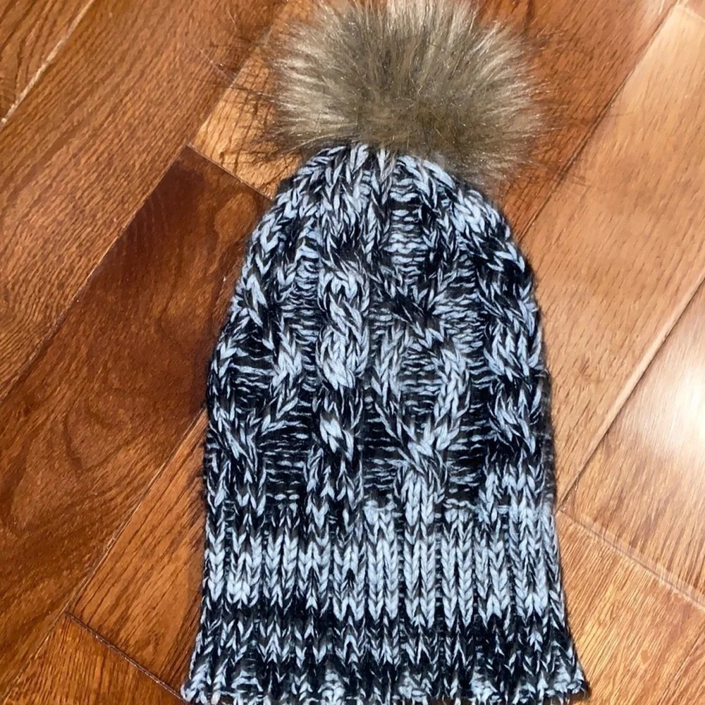 Urban kids faux fur pompom winter  warm hat